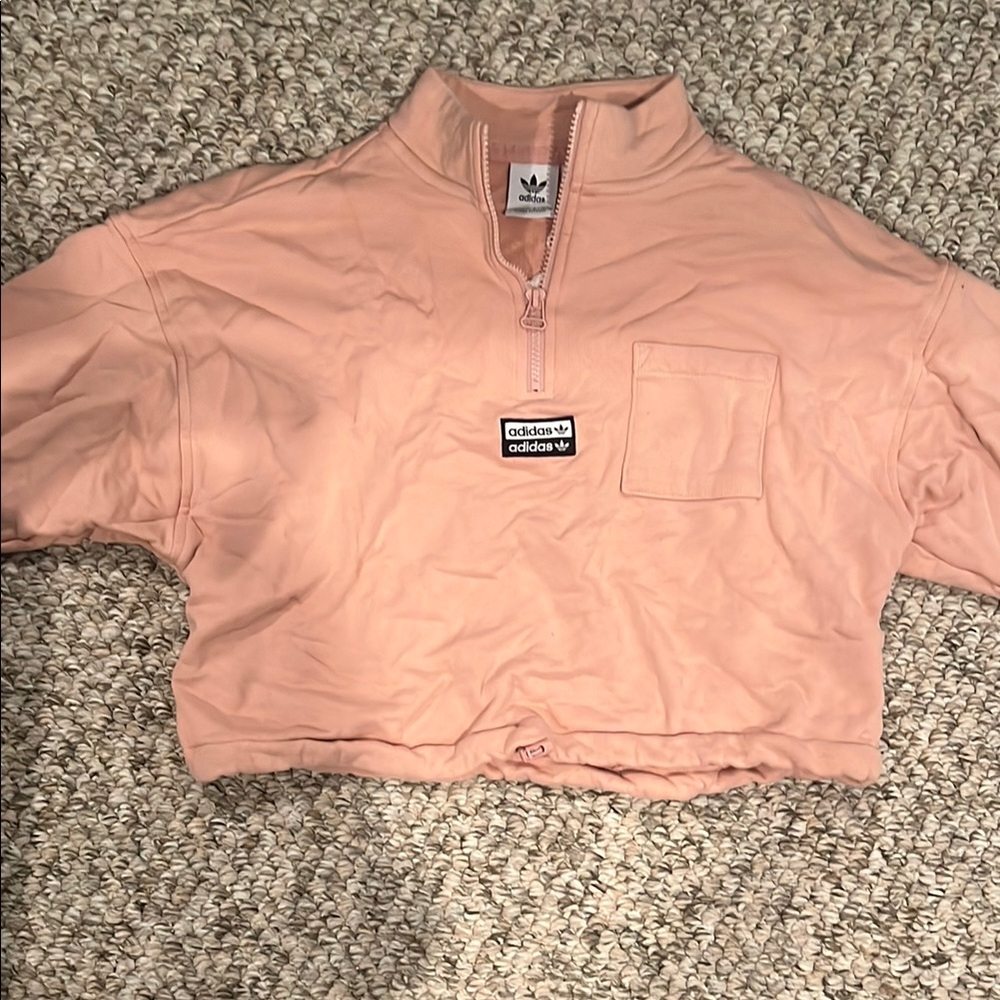 Adidas Blush Pink Quarter-Zip Top